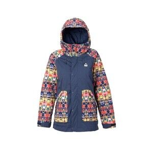 Burton Eastfall Jacket Womens M Blue Kaliedoscope Mood Indigo Snowboard Coat Hng